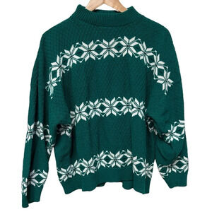 Vintage American Pride green mock neck knit sweater